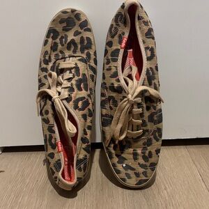 Keds Women's Leopard Print Sneakers - Tan and Black
